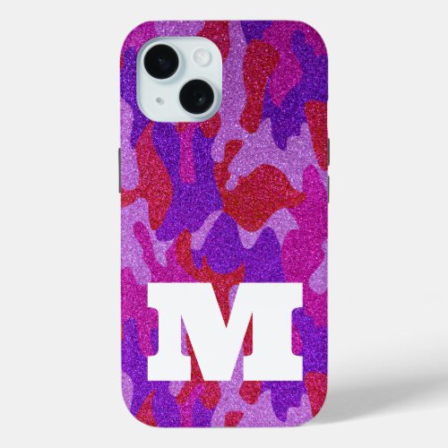 Military Camouflage Glam Glitter Sparkle Chic      iPhone 15 Case