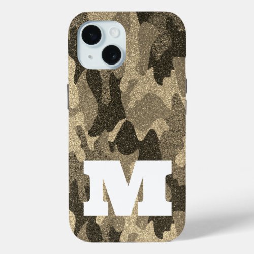 Military Camouflage Glam Glitter Sparkle Chic      iPhone 15 Case