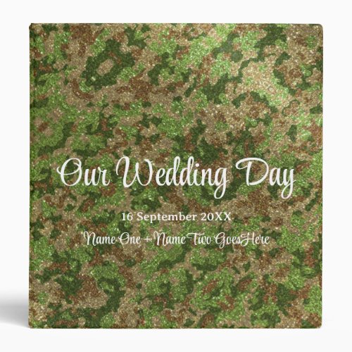 Military Camouflage Glitter Wedding Photo Album 3 Ring Binder