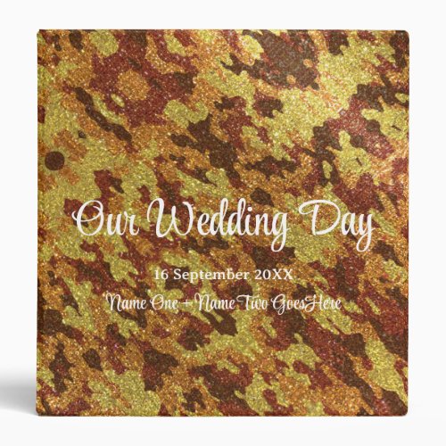 Military Camouflage Glitter Wedding Photo Album 3 Ring Binder