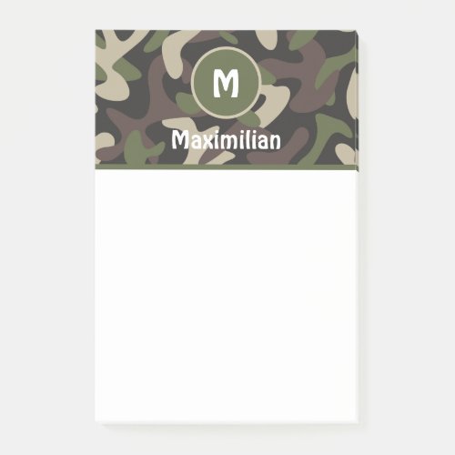 Military Camouflage Green Brown Pattern Custom Post_it Notes