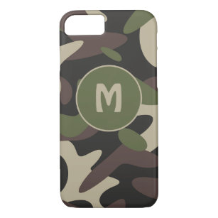 Military Camouflage Green Brown Pattern Monogram iPhone 8/7 Case