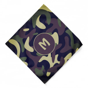 Military Camouflage Green Camo Pattern Monogram Bandana