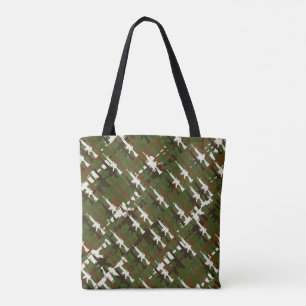 Military Camouflage Gun Cool Rifle GI Style Camo Tote Bag