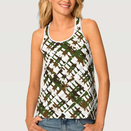 Military Camouflage Gun Cool Rifles GI Style Camo  Tank Top