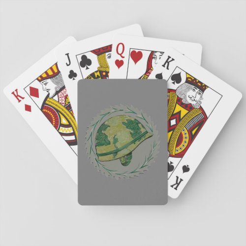 Military Camouflage Helmet Poker Cards