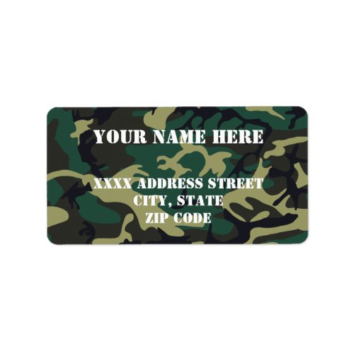 Military Camouflage Label