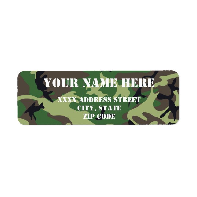 Military Camouflage Label (Front)