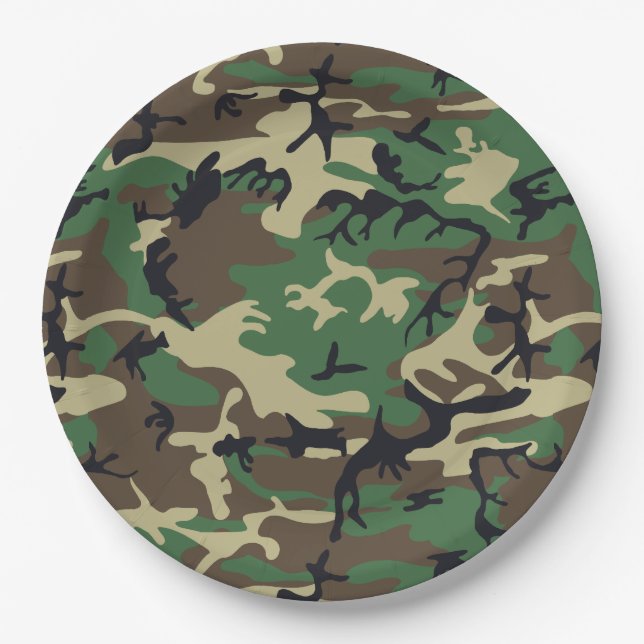 Military Camouflage Paper Plates (Front)