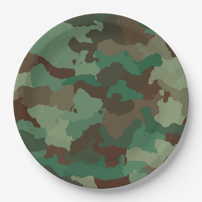 military camouflage paper plates (Front)