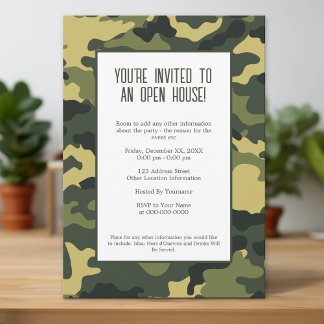 Military/Camouflage Party Invitation