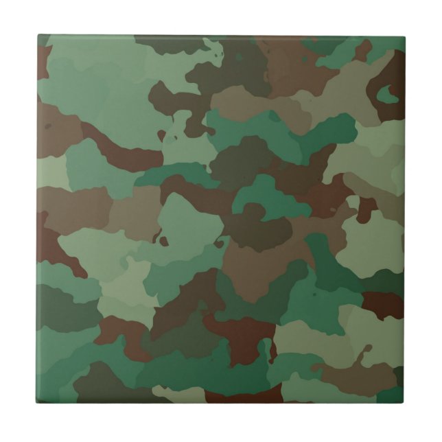 Military Camouflage Pattern (Armed Forces) Ceramic Tile (Front)