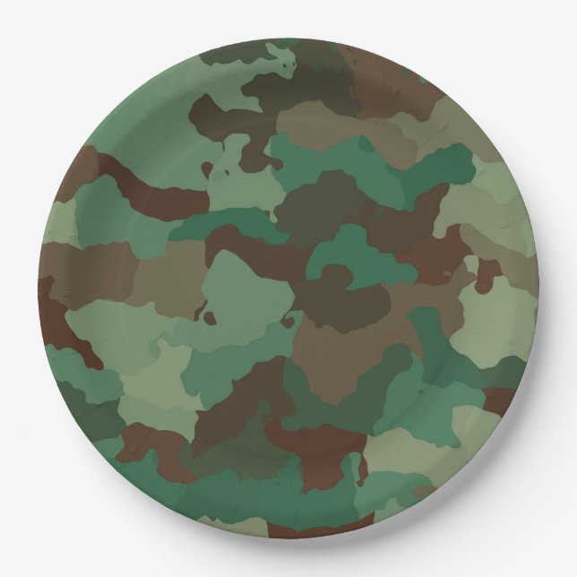 Military Camouflage Pattern (Army) Paper Plates (Front)