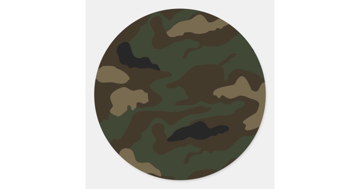 military camouflage pattern classic round sticker | Zazzle