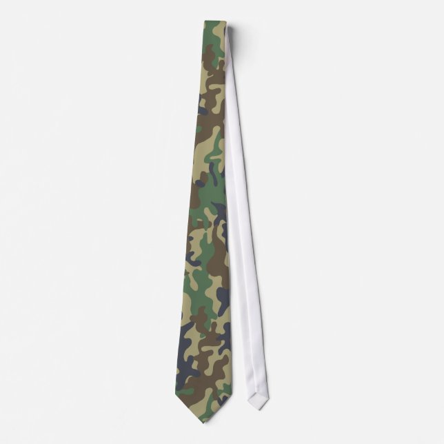 Military Camouflage Pattern Neck Tie (Front)