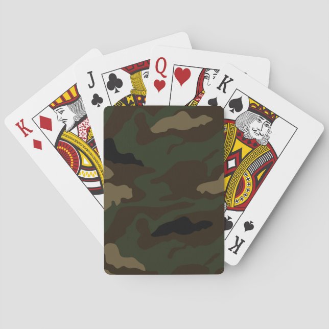 military camouflage pattern poker cards (Back)
