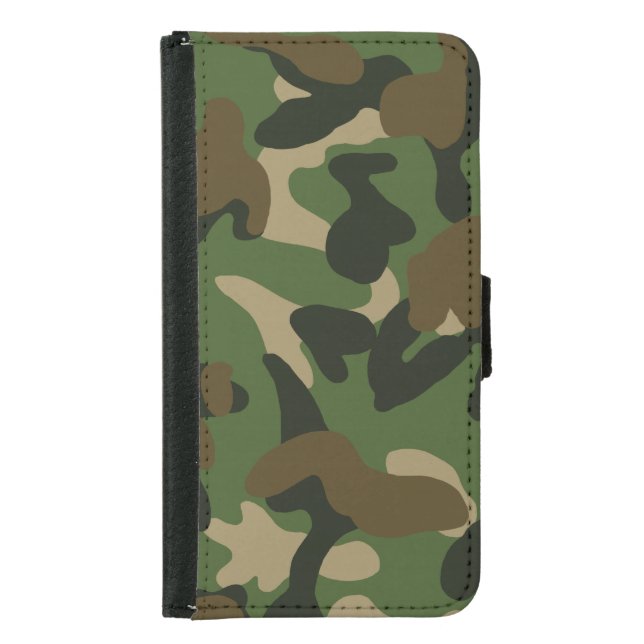 Military Camouflage Pattern Samsung Galaxy Wallet Case (Front)