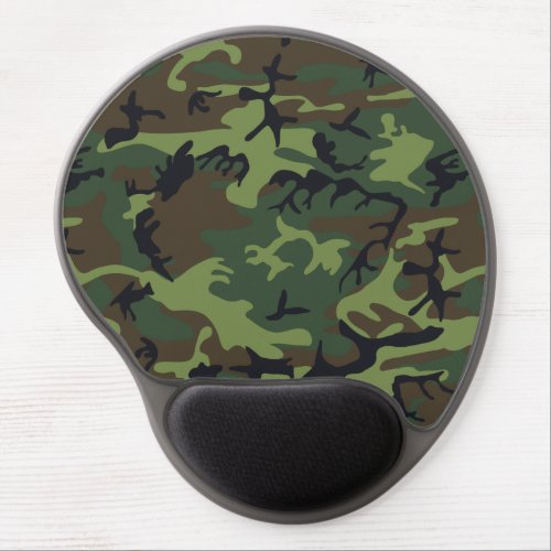 Military Camouflage Pattern Woodland Style Gel Mouse Pad