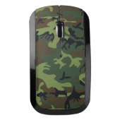 Military Camouflage Pattern, Woodland Style Wireless Mouse (Front)