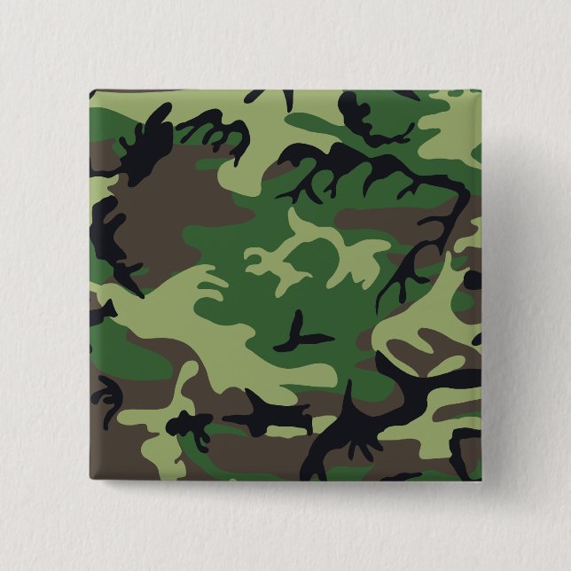 Military Camouflage Pinback Button (Front)