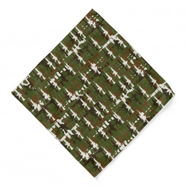 Military Camouflage Rifles GI Style Cool Camo Gun Bandana (Front)