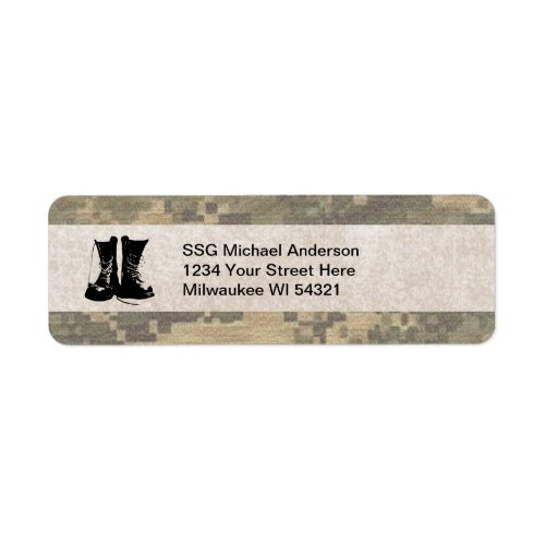 Military Camouflage with Army Combat Boots Custom Label