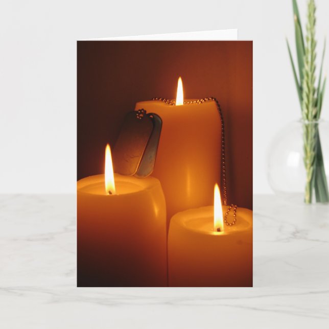 Military - Candles and Dog Tags Card (Front)