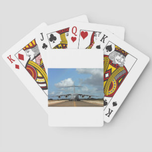 Military cargo plane landing poker cards