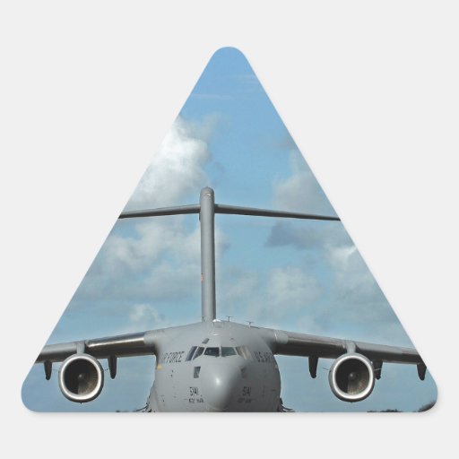 Military cargo plane landing triangle sticker | Zazzle