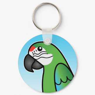 Military Cartoon Macaw Parrot Bird Keychain