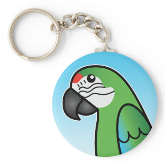 Military Cartoon Macaw Parrot Bird Keychain