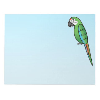 Military Cartoon Macaw Parrot Bird Notepad