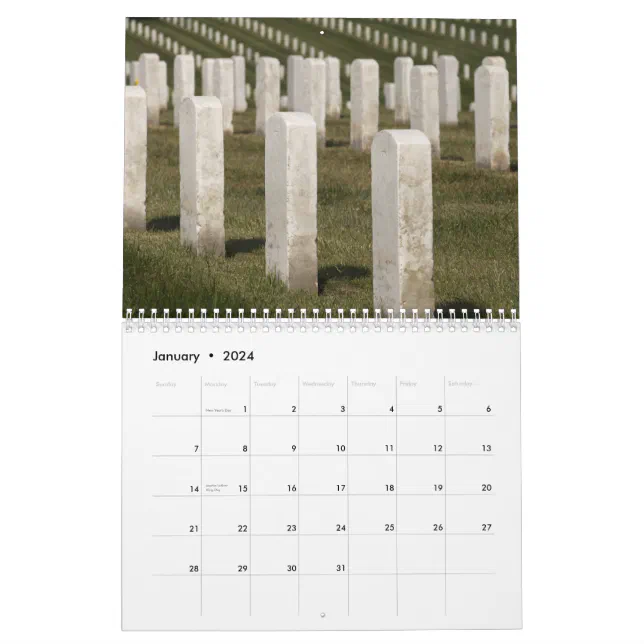 Military Cemetery Calendar (Jan 2024)