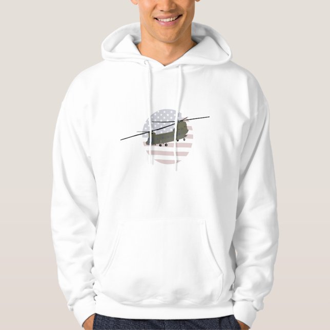Military CH-47 Chinook Helicopter Hoodie (Front)
