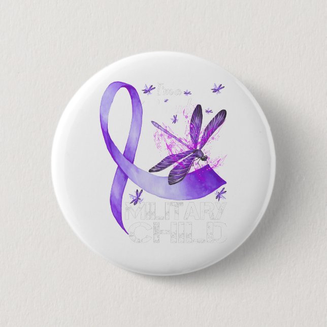 Military Child Month Boys T-shirt Purple Up Button (Front)