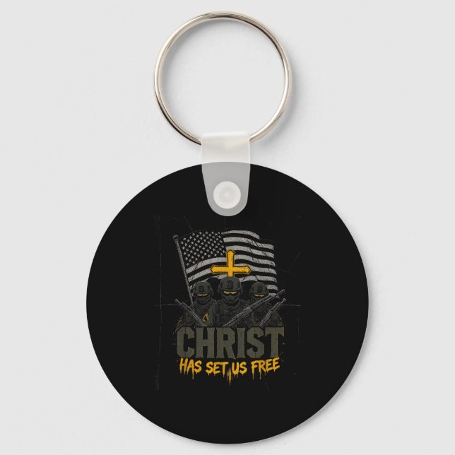 Military Christian Design Soldier Army Prayer Fait Keychain (Front)
