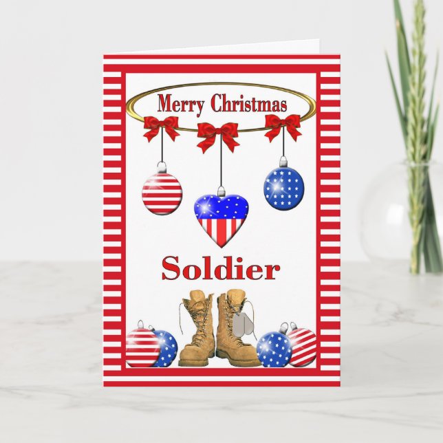 Military Christmas Card for Soldier (Front)