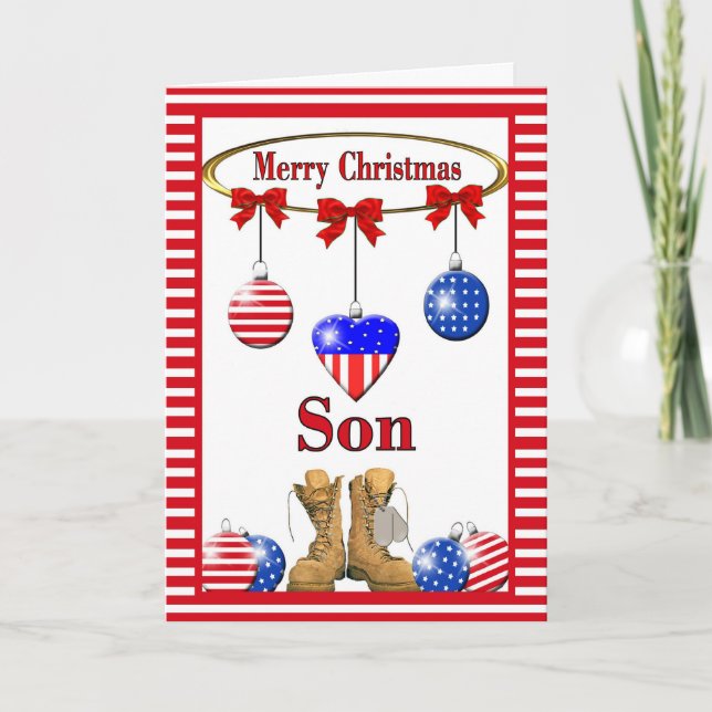 Military Christmas Card for Son (Front)