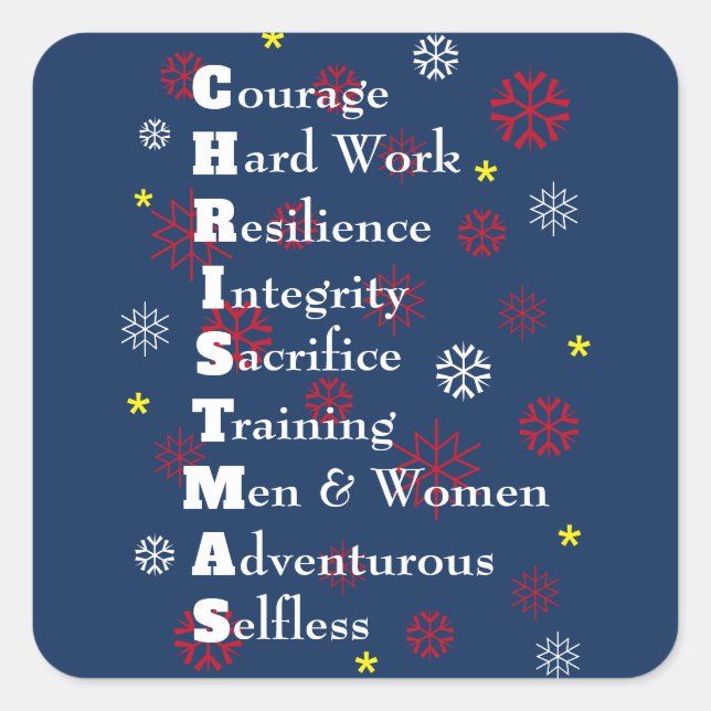 Military Christmas Customizable Square Sticker (Front)