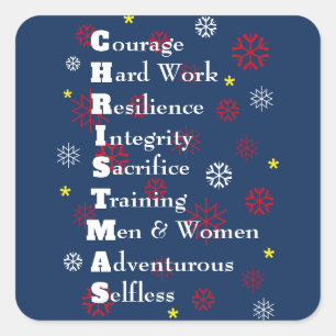 Military Christmas Customizable Square Sticker