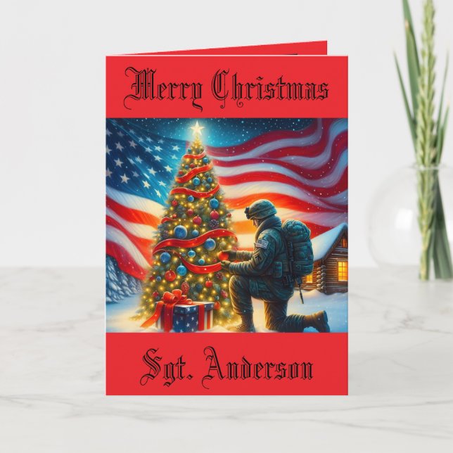 Military Christmas Folded Holiday Card (Front)