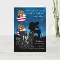 Military Christmas Greeting Card With Pride