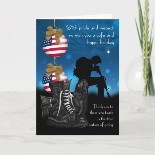 Military Christmas Greeting Card With Pride