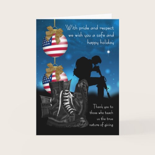 Military Christmas Greeting Card With Pride