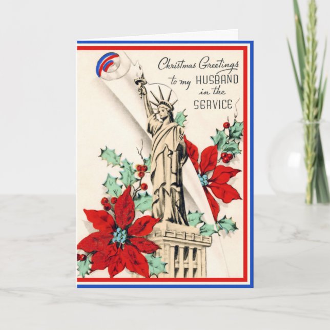 Military Christmas Vintage Card (Front)