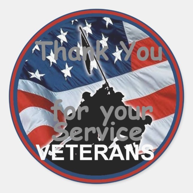 MILITARY CLASSIC ROUND STICKER (Front)