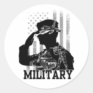 Military Classic Round Sticker