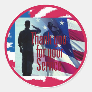 MILITARY CLASSIC ROUND STICKER