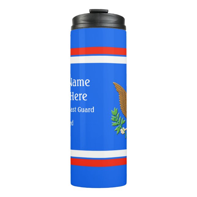 Military Coast Guard Defense emblem Personalize Th Thermal Tumbler (Front)