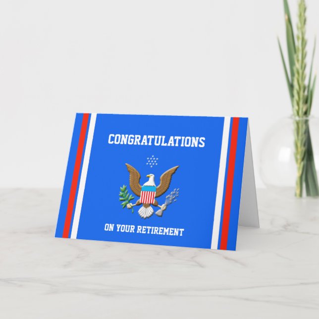 Military Coast Guard Retirement-2 Defense emblem Card (Front)